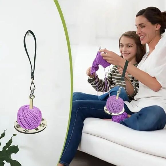 Wrist Yarn Holder: Leaves Wood Crochet Knitting Carousel Dispenser Yarn Spinner - Picture 10 of 12